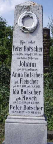 Botscher Peter 1831-1893 Fleischer Anna 1837-1929 Grabstein
